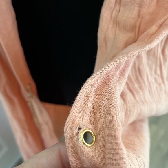 Powder ORGANIC COTTON RETREAT GOWN IN CORAL Limited Edition Beach Coverup Robe - Picture 14 of 14